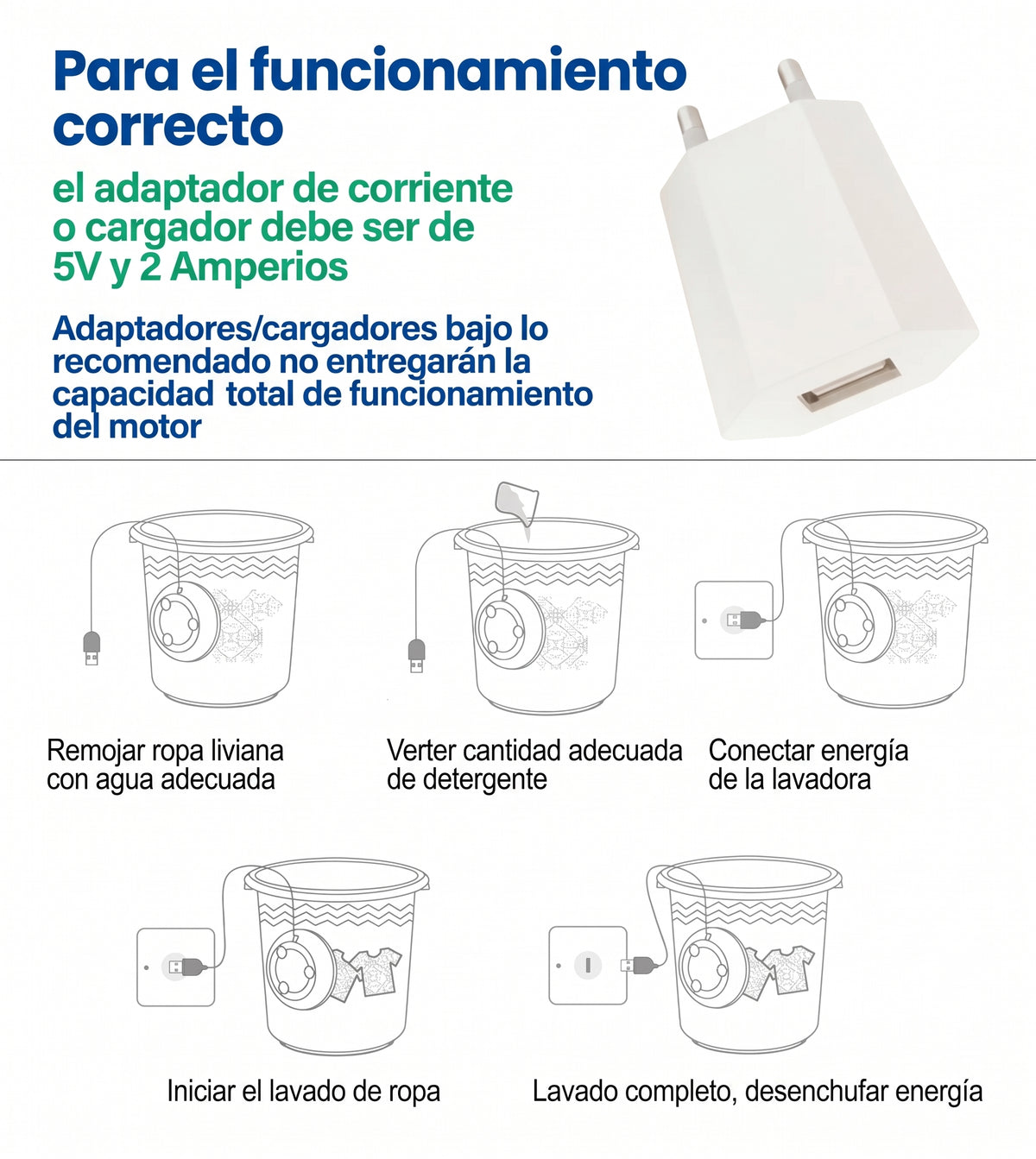 Mini lavadora portátil USB para ropa y paños